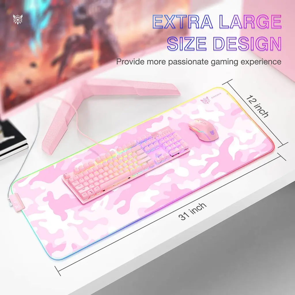 Килимок для мишки Onikuma Gaming Mouse Pad RGB MP005 |800*300*4MM| - фото 2