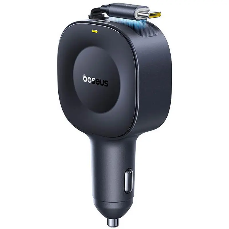 АЗП PrimeTrip VR2 30W з retractable cable (2USB-C) (C0206401) Cosmic Black Baseus teh0029945 - фото 4