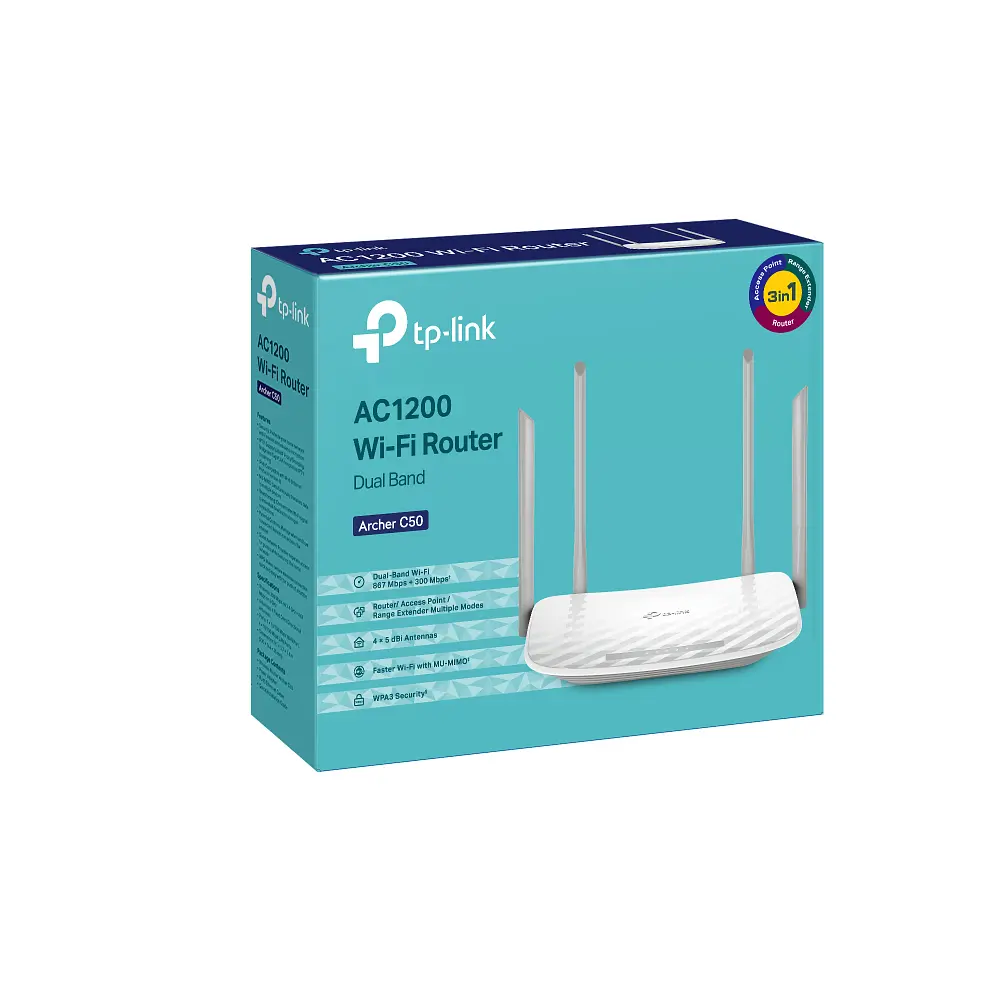 Маршрутизатор ARCHER C50 AC1200, 4xFE LAN, 1xFE WAN TP-Link teh0017074 - фото 6