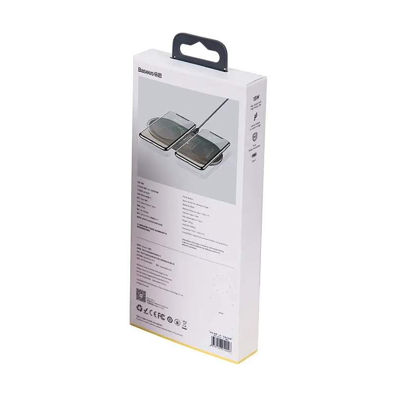 Бездротовий зарядний пристрій Baseus Simple 18W 2 in 1 Crystal (WXJK-A01) - фото 8