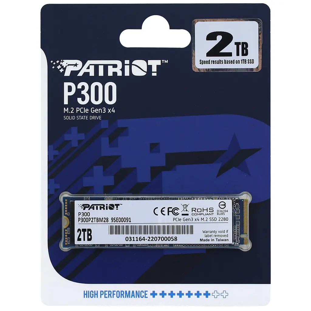 Внутренний накопитель SSD Patriot P300 2TB NVMe M.2 2280 PCIe 3.0x4 P300P2TBM28 - фото 2