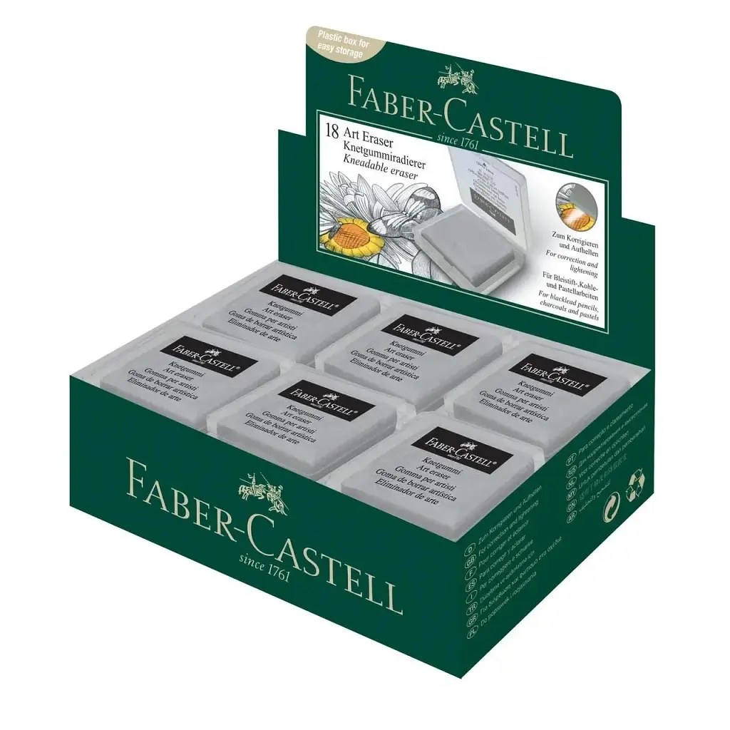 Гумка Faber-Castell «Клячка» Kneadable Art в пластиковій коробочці, колір сірий (24291) - фото 3