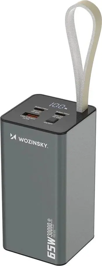 Універсальна мобільна батарея Wozinsky K65+ 30000 65W Gray (5907769364457) - фото 2