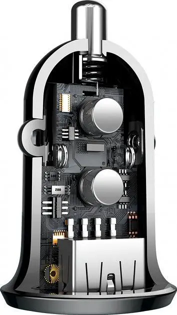 Автомобільний зарядний пристрій Baseus Grain Pro 4.8A 2USB (CCALLP-01) Black [67979] - фото 5