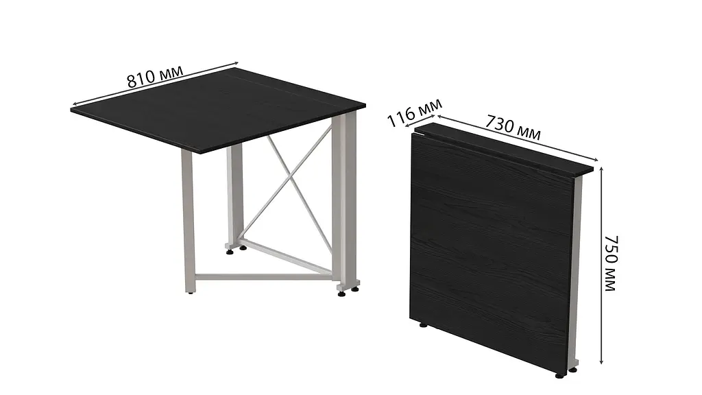 Стіл-книга трансформер Оріон 1 Ferrum-decor 750x810x730 Білий метал ДСП Сосна Кембра 16 мм (FRD-104606) - фото 6
