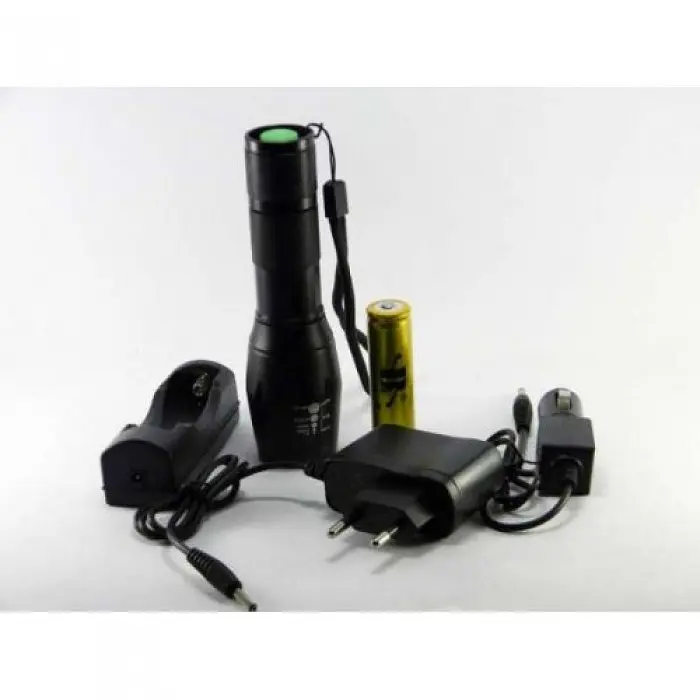Ручний акумуляторний ліхтар Bailong з режимом стробоскоп POLICE BL 1831 T6 50000W 1000 Lumen - фото 7