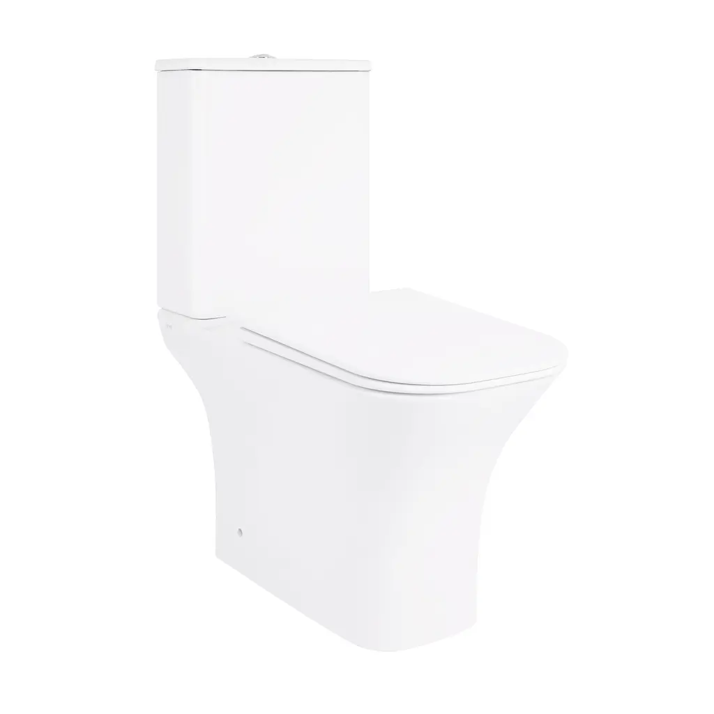 Унитаз-компакт Qtap Presto Quadro безободковый с сиденьем Soft-close QT24221215AW, Белый - фото 1
