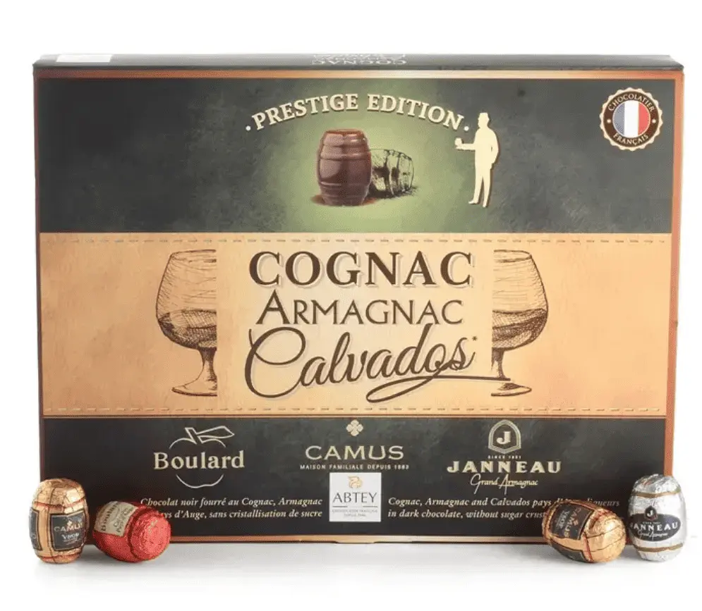 Шоколадные конфеты с алкоголем Abtey Prestige Edition Cognac Armagnac Calvados 200г - фото 2