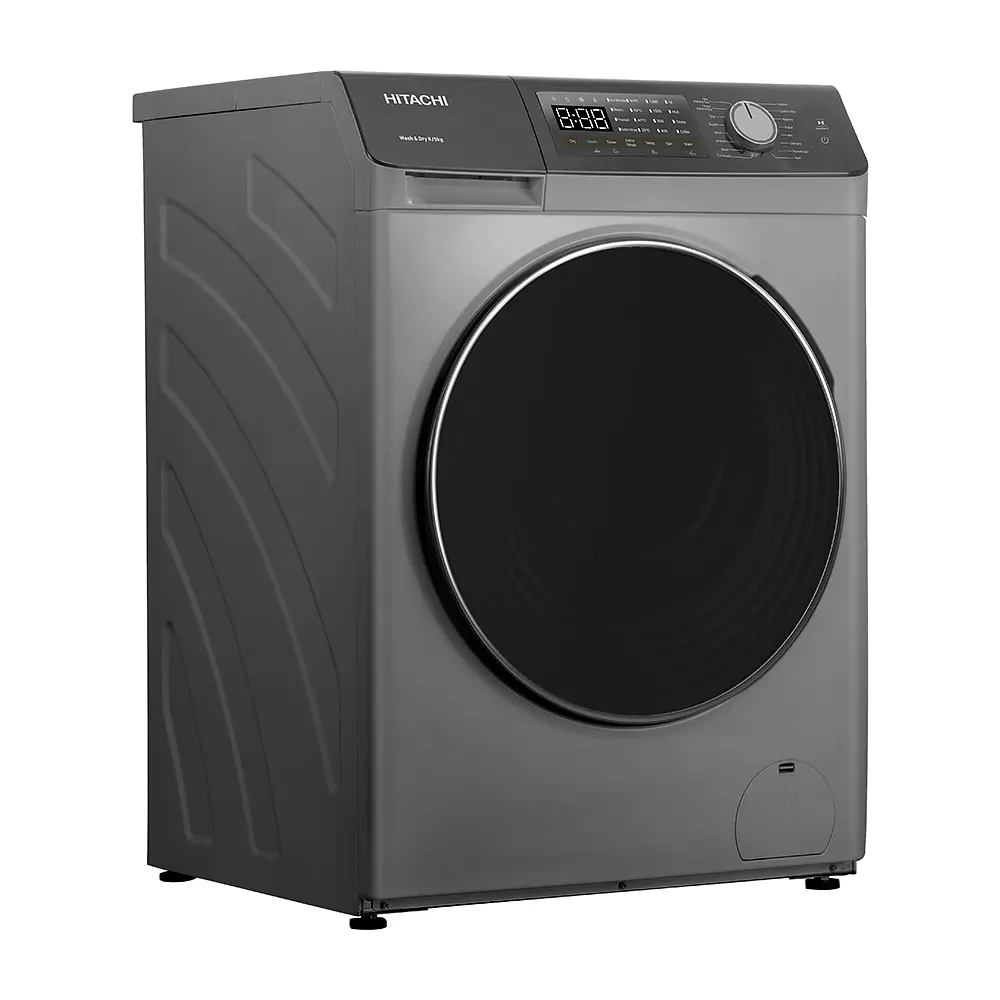 Прально-сушильна машина Hitachi фронтальна, 8(5)кг, 1400, A, 60см, дисплей, пара, інвертор, cріблястий - фото 3