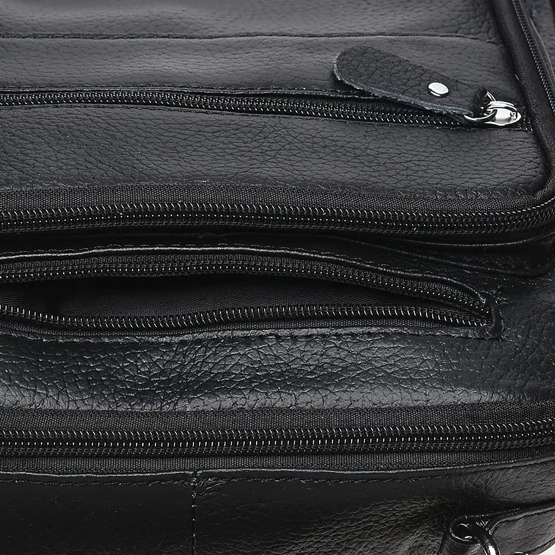 Чоловіча сумка Borsa Leather K15112 26x23x8 см Чорний (10960) - фото 7