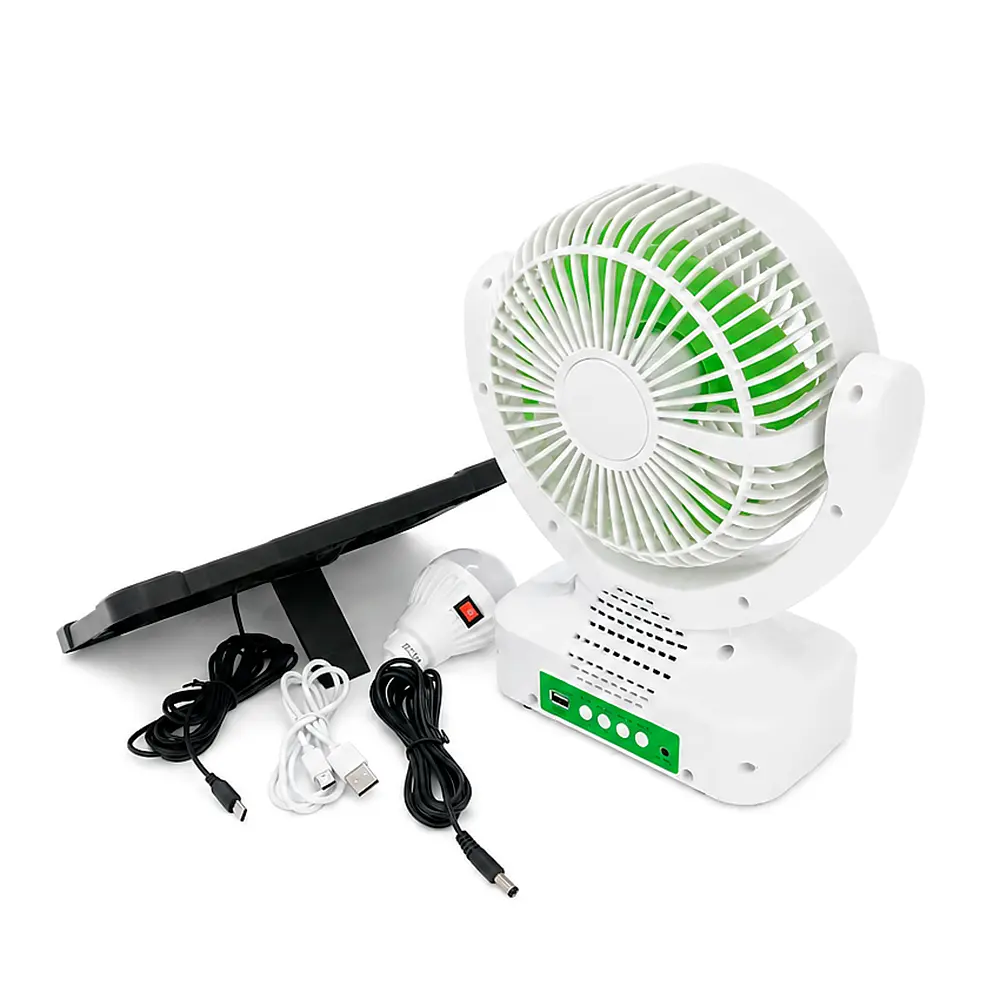Вентилятор GDTIMES GD 8021BT+Ліхтар+Радіо+Bluetooth, Solar+ вбудований акумулятор, Box - фото 3