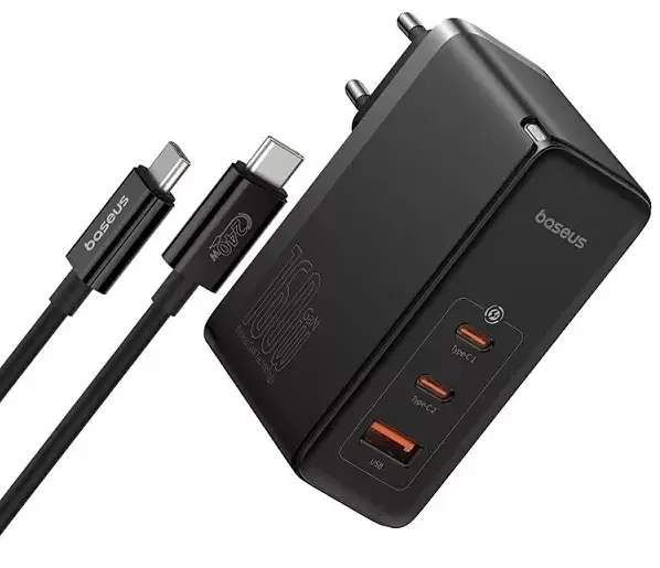 Мережевий зарядний пристрій Baseus GaN5 Pro Digital Fast Charger 2Type-C+USB 160W  +  Cable Type-C to Type-C P10110825113-00 Black - фото 5