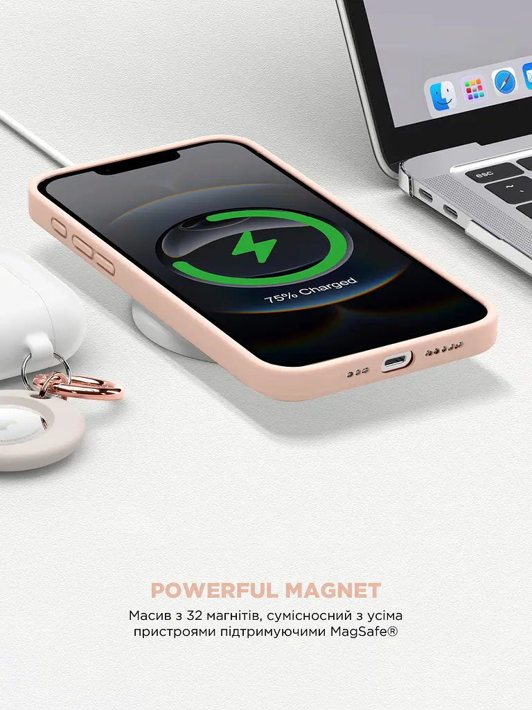 Силиконовый чехол с MagSafe для Apple iPhone 16e/17e, ICON2 MagCase, пудровый, противоударный, панель с мягкой подкладкой, защита всего корпуса, поддержка беспроводной зарядки, совместим с защитными стеклами и пленками, ArmorStandart (ARM83969) - фото 8