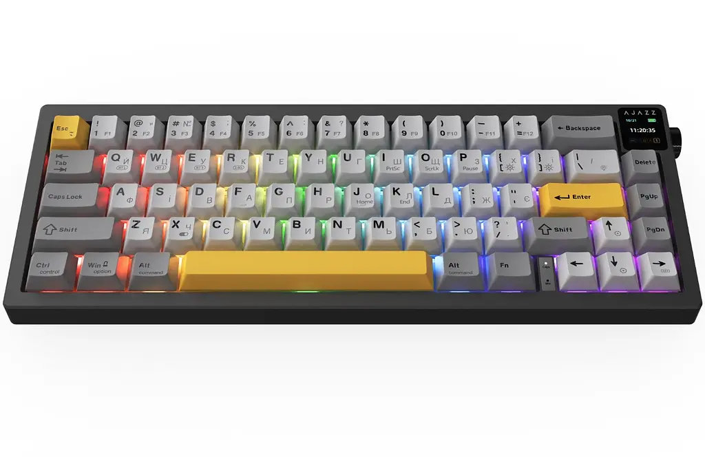 Клавіатура ігрова механічна бездротова Ajazz AK-650B Black RGB Flying Fish Switch Hot-Swap 2.4G/Bluetooth/USB - фото 2