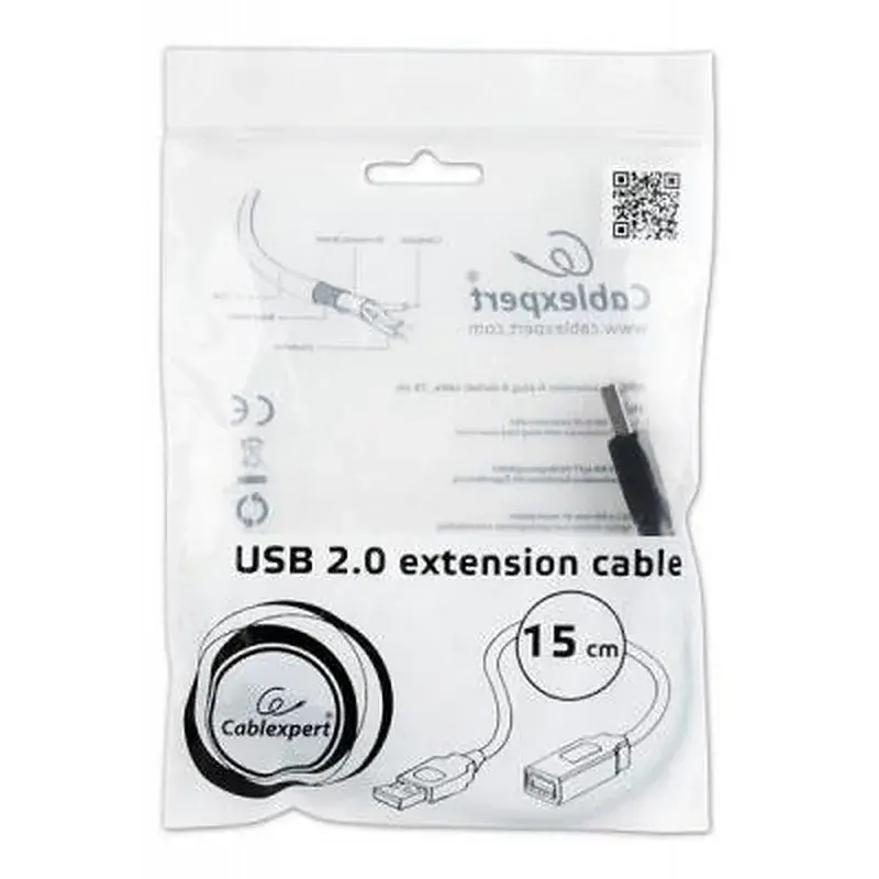 Дата кабель USB 2.0 AM/AF 0.15m Cablexpert (CCP-USB2-AMAF-0.15M) - фото 2