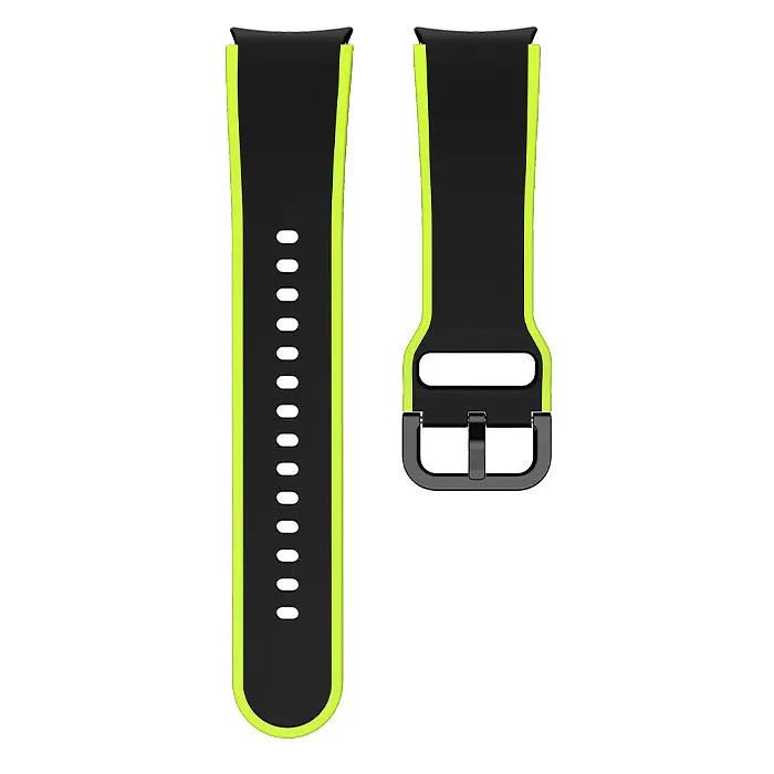 Браслет Double Line для Samsung Galaxy Watch 6 Classic 43mm 6 Classic 47mm - чорно-зелений ширина кріплення 20мм силікон Watchbands (W12-5WB81966105) - фото 4