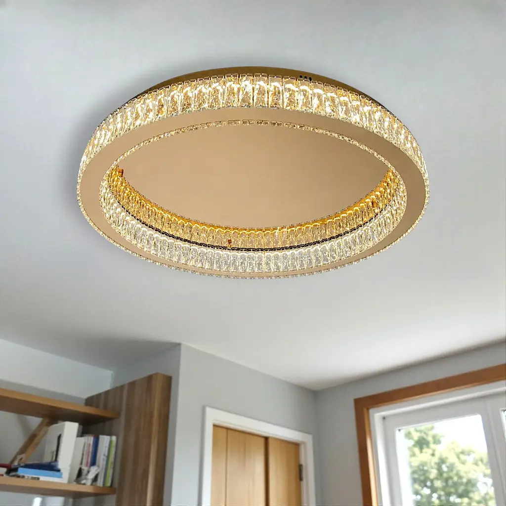 Стельова LED люстра Diasha 587/800G 100W до 22 м2 колір золото - фото 2