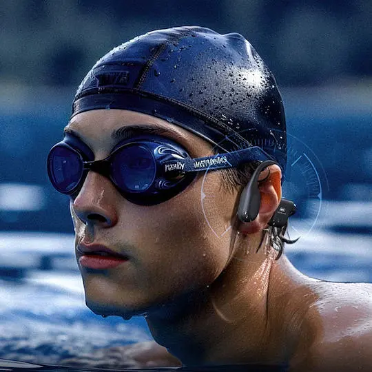 Бездротові спортивні навушники Remax RB-S11 Yvton Series Wireless Sports Bone Conduction Headphones with colorful lighting effects, IP68, Black (6954851220701) - фото 4