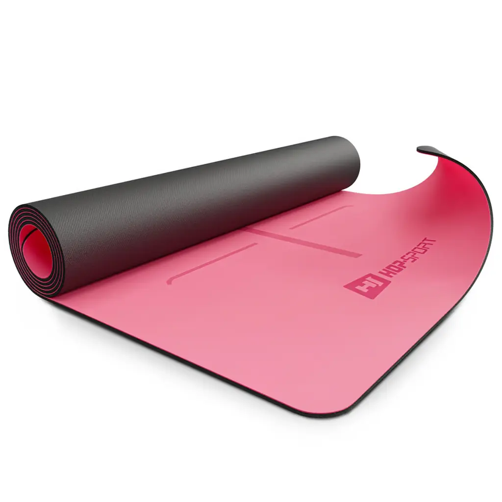 Йога-мат Hop-Sport PU 0,5см 183 x 68см HS-P005GM рожевий - фото 3