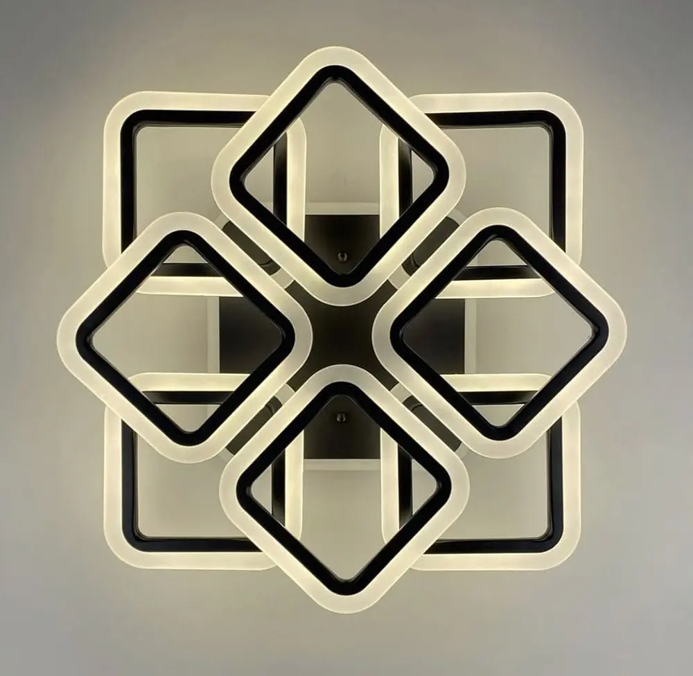 LED люстра на 4+4 рожка квадратной формы Line.F A 2400/4+4S RGB BK - фото 3