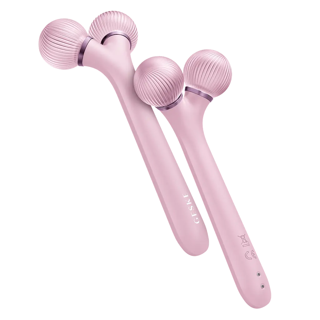 Електронний звуковий ролик для обличчя GESKE Sonic Facial Roller 4 в 1 рожевий - фото 3