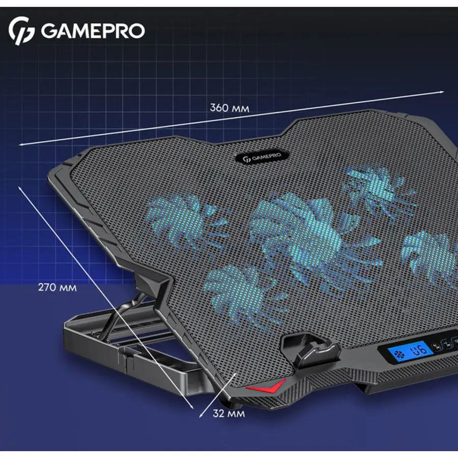 Охлаждающая подставка для ноутбука до 15,6 дюйма GamePro GPCP-560 5xfans - фото 10