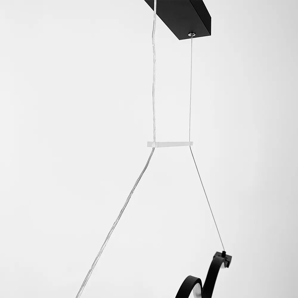 Современная черная люстра Waterlines в двух размерах Line.F Длина 120 см - фото 8