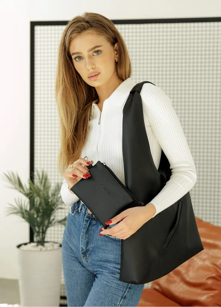 Сумка жіноча Sambag HOBO M чорний 35 х 40 х 8 см (53200001) - фото 9