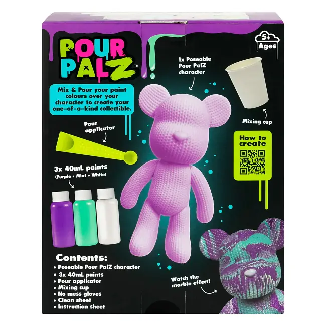 Набір для творчості ToyMonster Pour Palz Флюїд Арт Ведмедик Фіолетовий вайб S4 В'язані дива (FC-G0004C) - фото 2