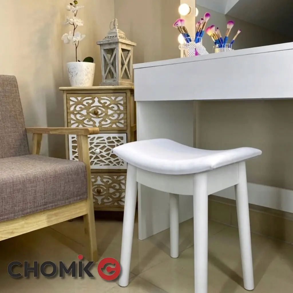 Табурет Chomik ROKA вигнутий у скандинавському стилі білий - фото 7