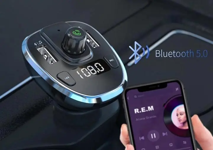 Автомобильное зарядное устройство и автомобильный FM-трансмиттер Essager F01 модулятор USB, черный (ECCFM-DG0A) - фото 8