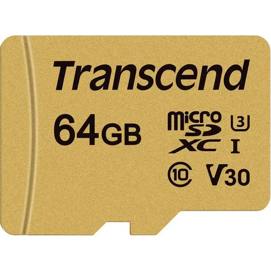 Карта пам'яті Transcend microSDXC 500S 64GB UHS-I U3 Class 10 + SD-adapter [TS64GUSD500S] [100874] - фото 2
