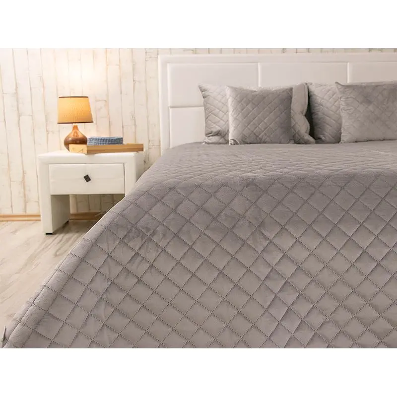 Покривало Руно 180х220 велюр (340.55_Grey ромб) - фото 3