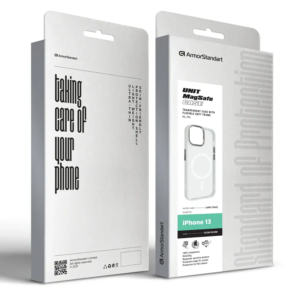 Чохол ArmorStandart Unit MagSafe для Apple iPhone 13 Matte Clear Silver - фото 6