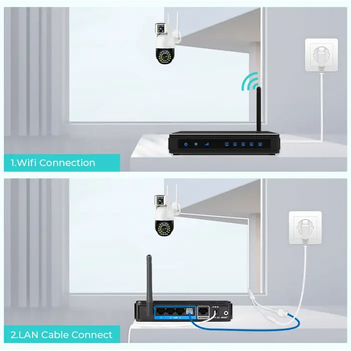 Вулична камера спостереження SC-01 WIFI IP 360/90 V380PRO, поворотна, двооб’єктивна, 2+2 Мп - фото 5