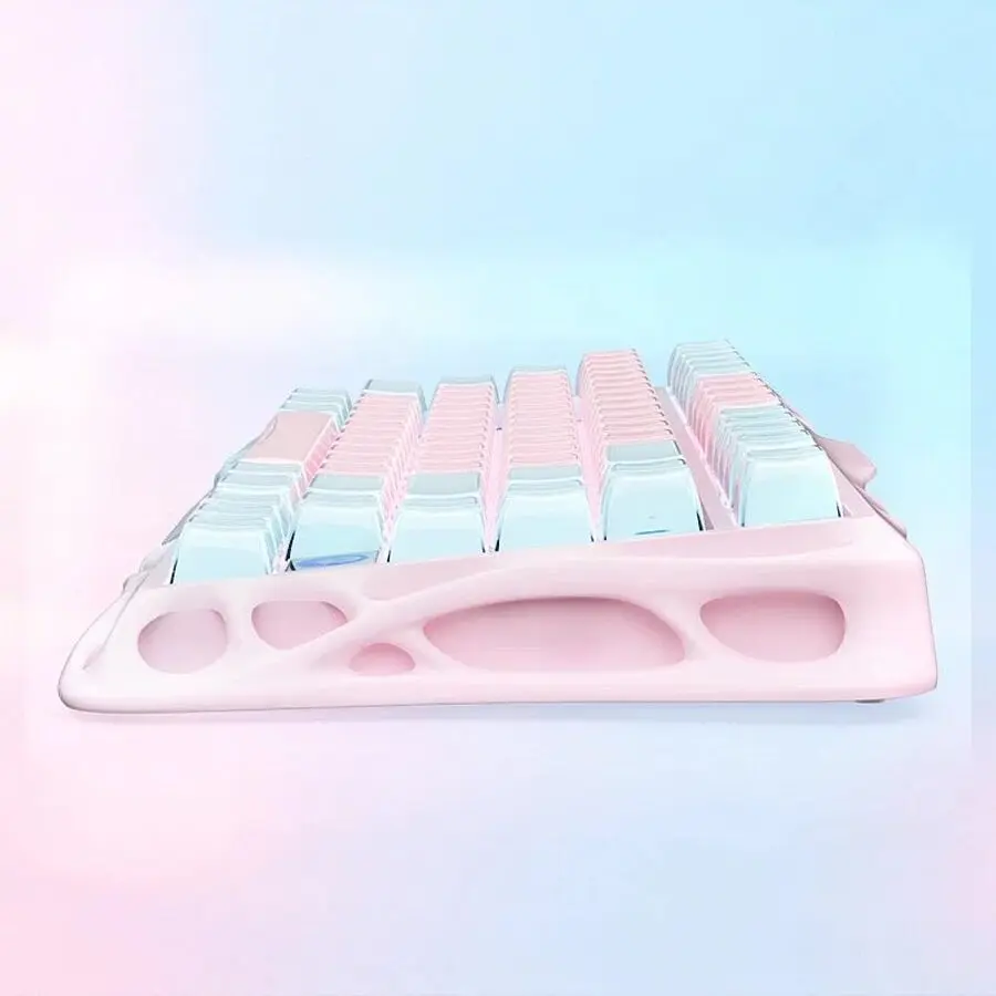 GravaStar Клавіатура механічна GravaStar Mercury K1 Lite 80keys, GravaStar x BSUN Grey, BT/WL/USB, Lumen Rose - фото 7