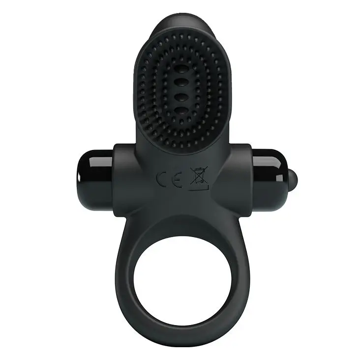 Віброкільце Pretty Love Vibrant Penis Ring II Black, 8.6х3 см (чорний) - фото 4