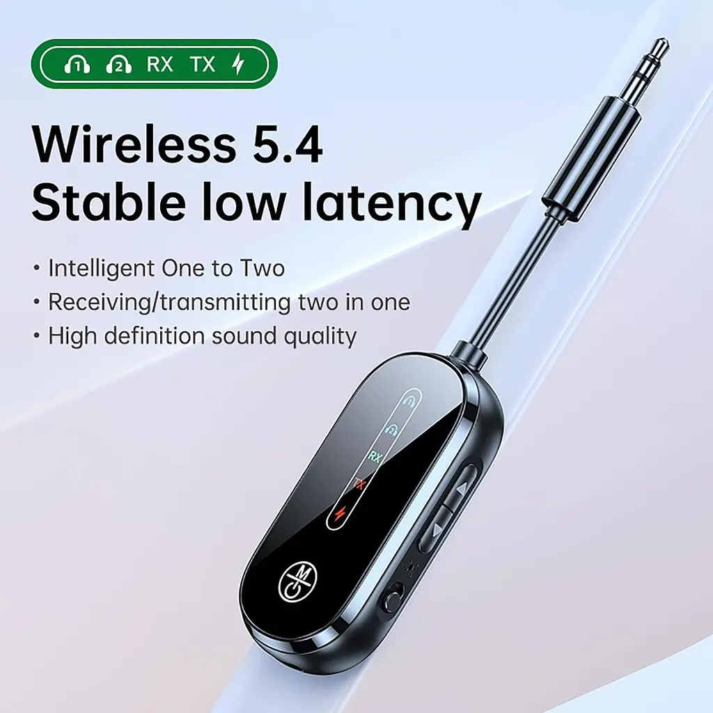 C83Pro Bluetooth Приймач-передавач 3,5 мм 2-в-1 5.4 Bluetooth-адаптер для літака для автомобіля, ПК, телевізора - фото 4