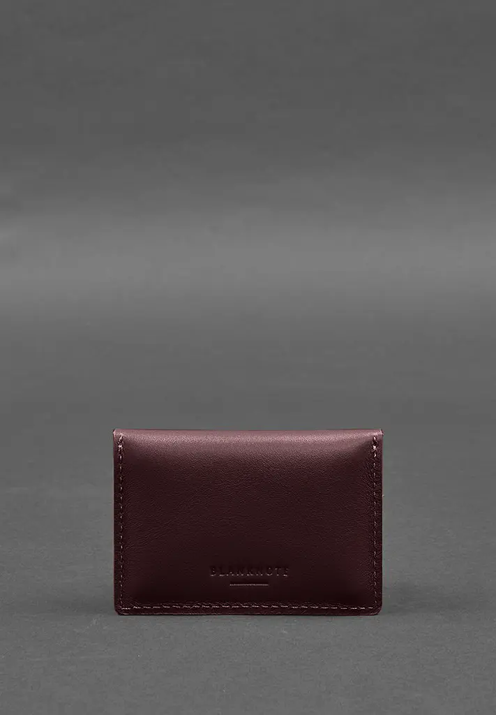 Кожаный кард-кейс 9.0 бордовый краст - фото 5