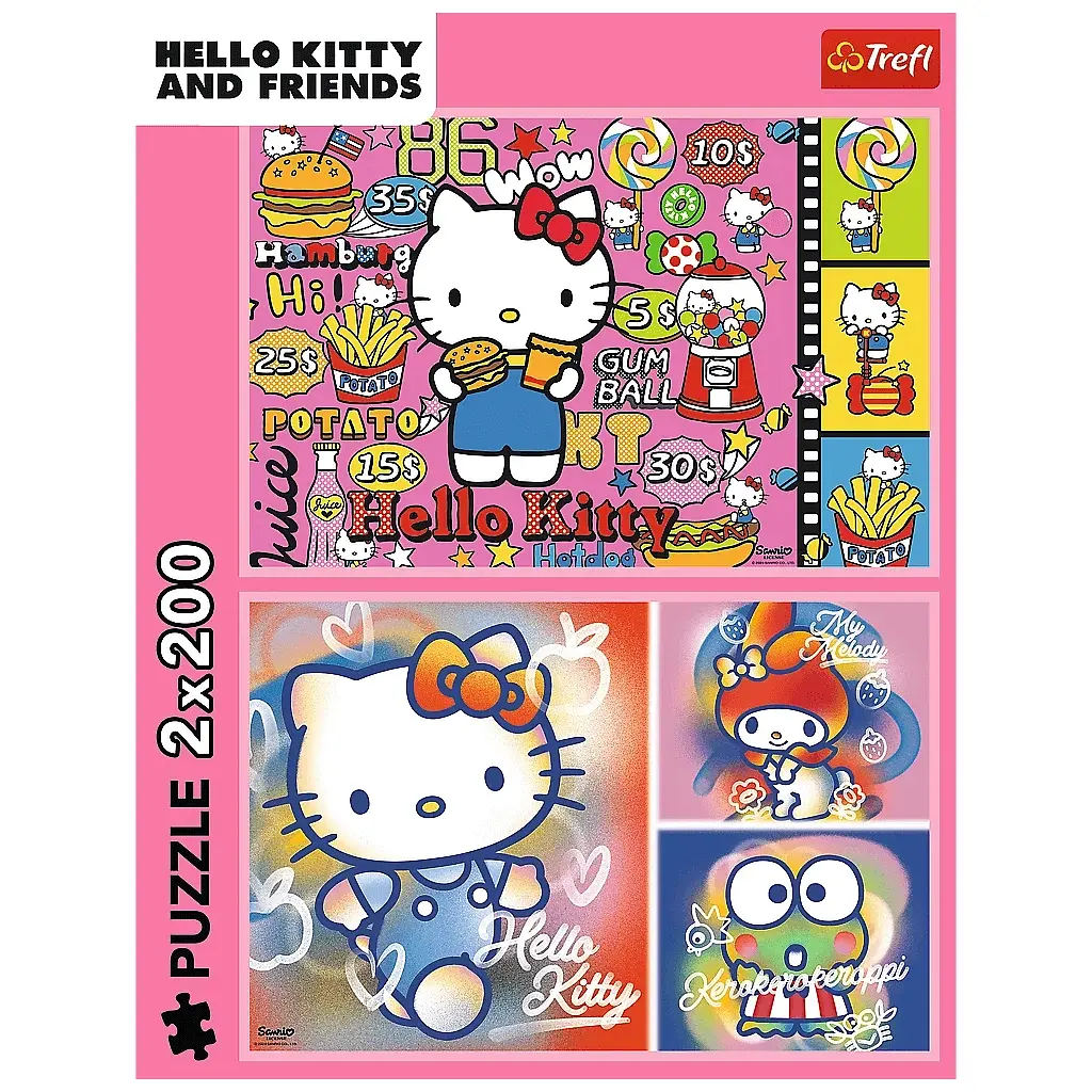 Пазл Trefl Hello Kitty Вітаю Кітті та друзів 2х200 елементів (5900511133363) - фото 4