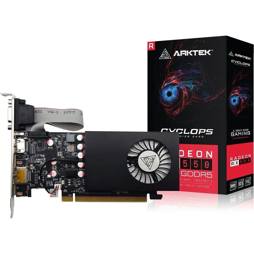 Відеокарта Arktek AMD Radeon RX 550 8GB 128-bit DVI/HDMI/DP LP (AKR550D5S8GL1) (GDDR5, 128 bit, PCI-E 3.0 x16) - фото 3