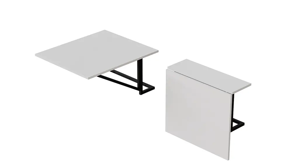 Стол раскладной Александр 1 Ferrum-decor 750x600x700 Черный металл ДСП Белое 16 мм (FRD-104892) - фото 2