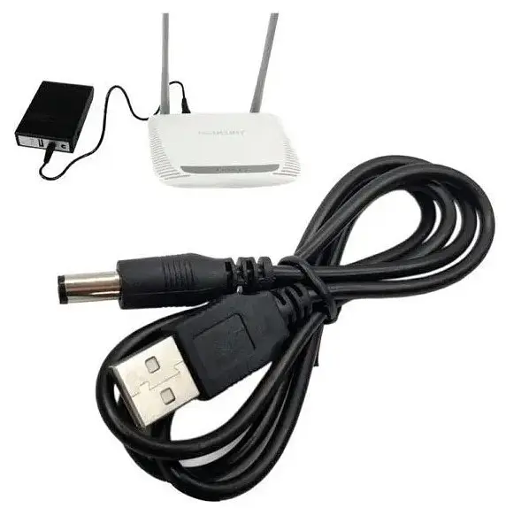 Кабель для роутера VI USB 5V від павербанку на 9v 5,5х2,5 мм - фото 2