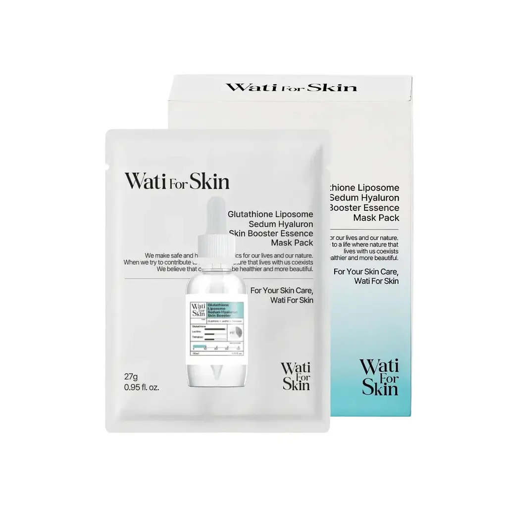 Маска WATI FOR SKIN тканинна для обличчя Glutathione Liposome Sedum Hyaluron з есенцією глутатіону та гіалурону 27 г