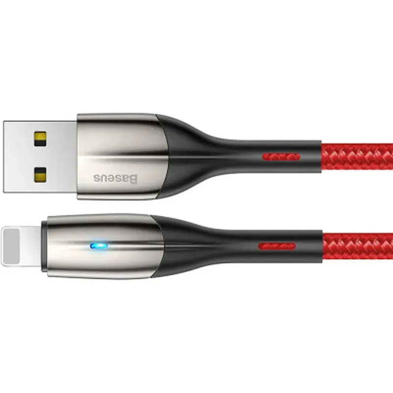 Дата кабель USB 2.0 AM to Lightning 2.0m 2.4A red Baseus (CALSP-C09) - фото 2