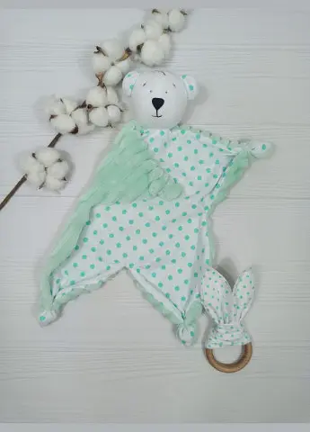 Іграшка-комфортер і еко-гризунок a.l.babybox Горох М'ятний