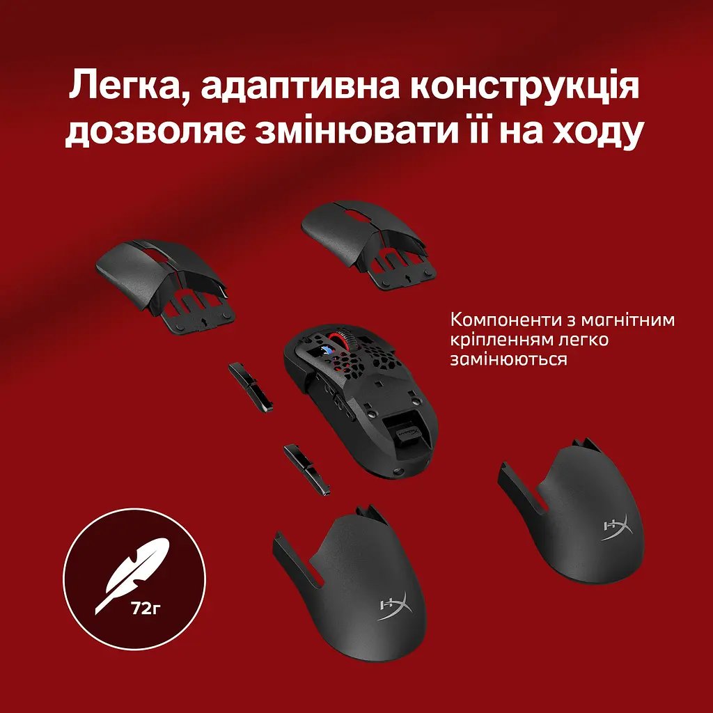 Комп'ютерна миша HyperX Pulsefire SAGA PRO RGB USB-A/WL/BT чорний teh0014115 - фото 2