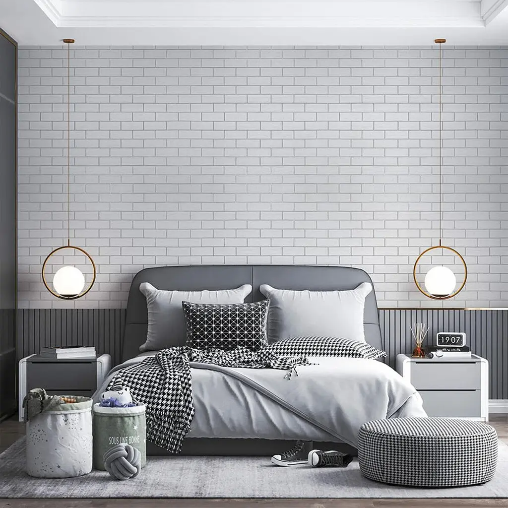 Панель стеновая Sticker Wall 700х700х4мм Белый кирпич с серебром SW-00001502 - фото 6