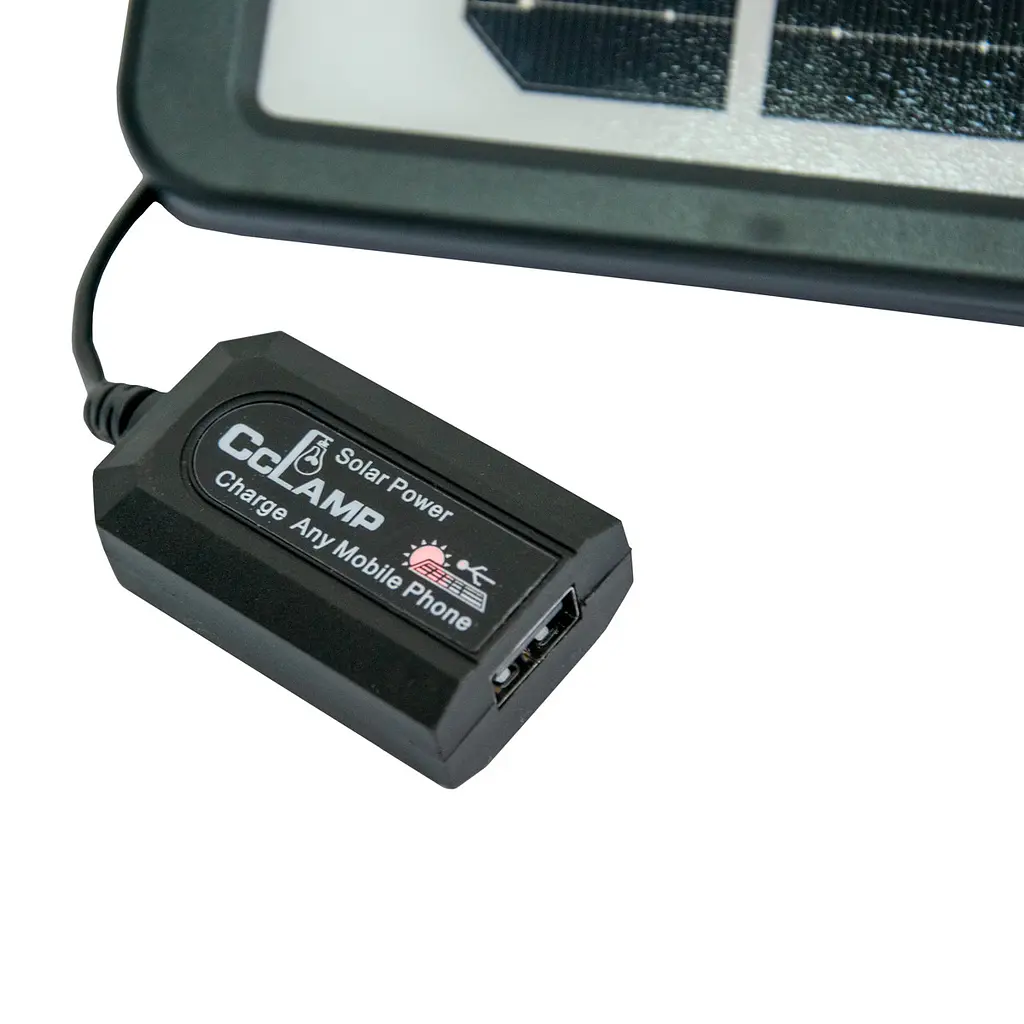 Сонячна панель CcLamp CL-680, зарядний пристрій USB, потужність 8 Вт, вихід 6В 1.3А, з LED індикацією, чорна - фото 5