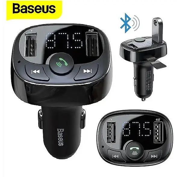 FM трансмітер Bluetooth модулятор Baseus S-09 2USB CCALL-TM01 чорний - фото 6